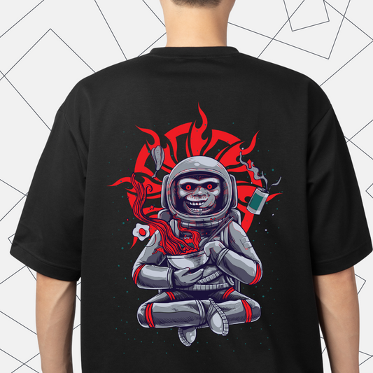 Space Ramen Psycho Back Oversized Graphic T-shirt