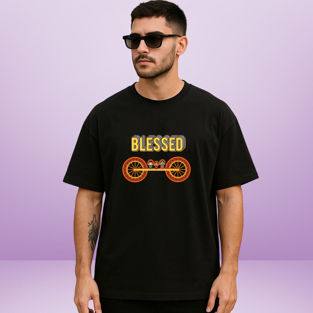 Blessed Journey Lord Jagannath Oversized Tee (Front Graphic)