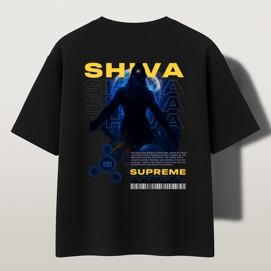 Supreme Shiva - Premium Oversized Black Tee
