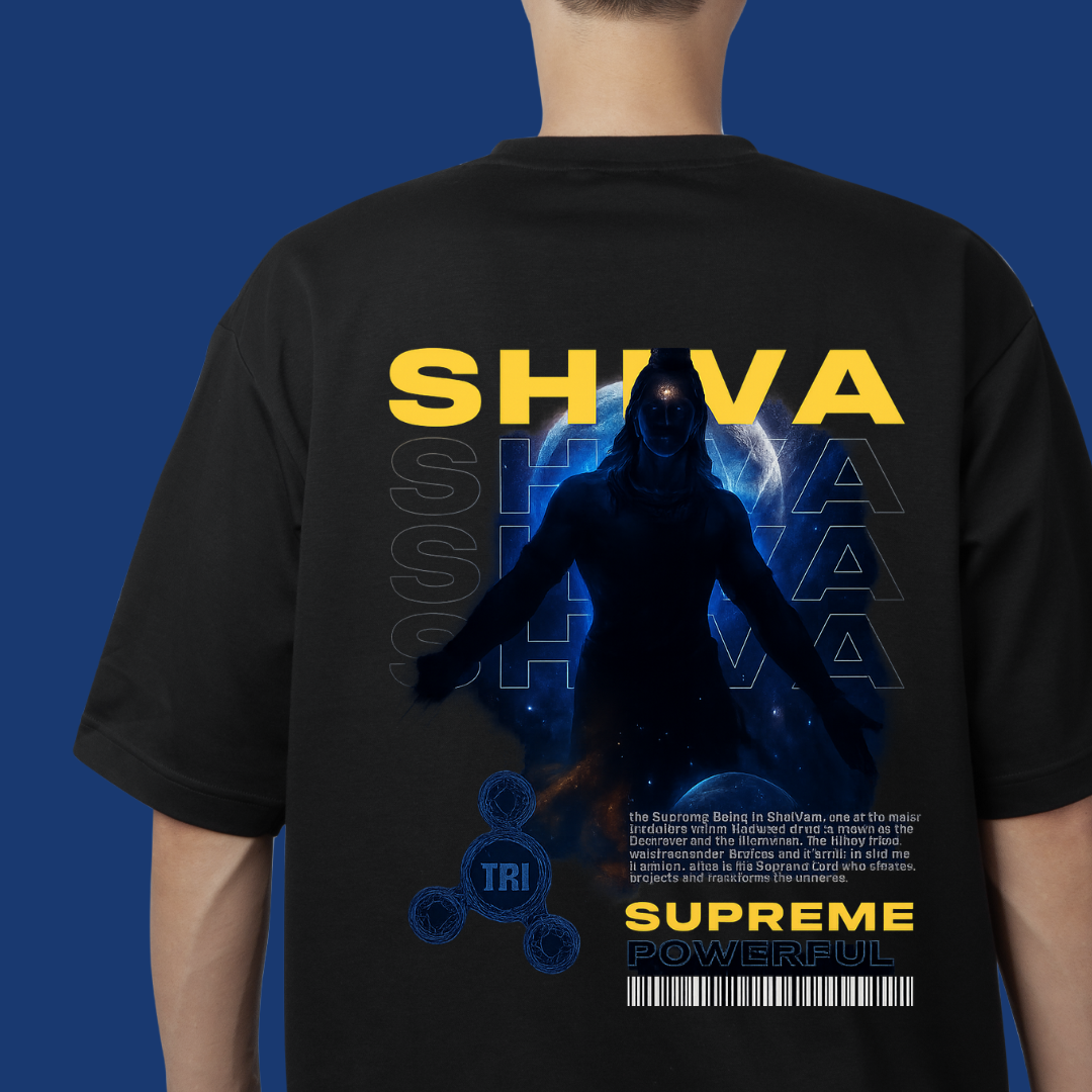 Supreme Shiva - Premium Oversized Black Tee