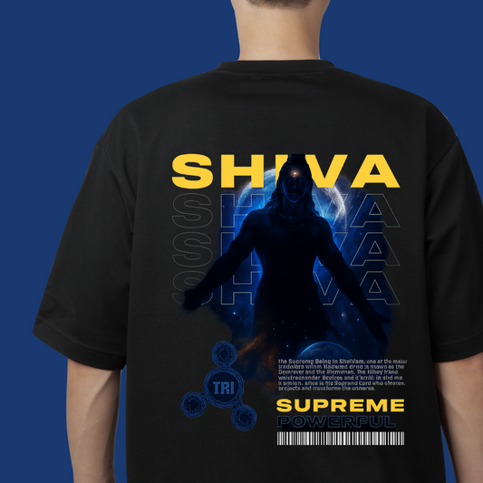 Supreme Shiva - Premium Oversized Black Tee