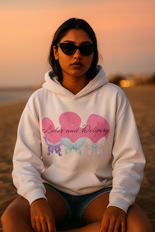 Labor and Delivery” Aesthetic Butterfly Hoodie