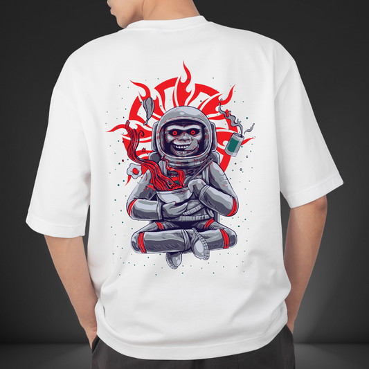 Space Ramen Psycho Back Oversized Graphic T-shirt
