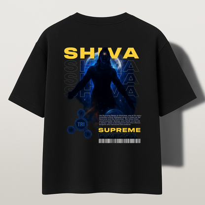 Supreme Shiva - Premium Oversized Black Tee
